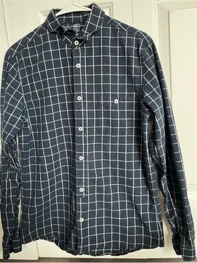 Jackthreads men’s medium navy blue & white flannel